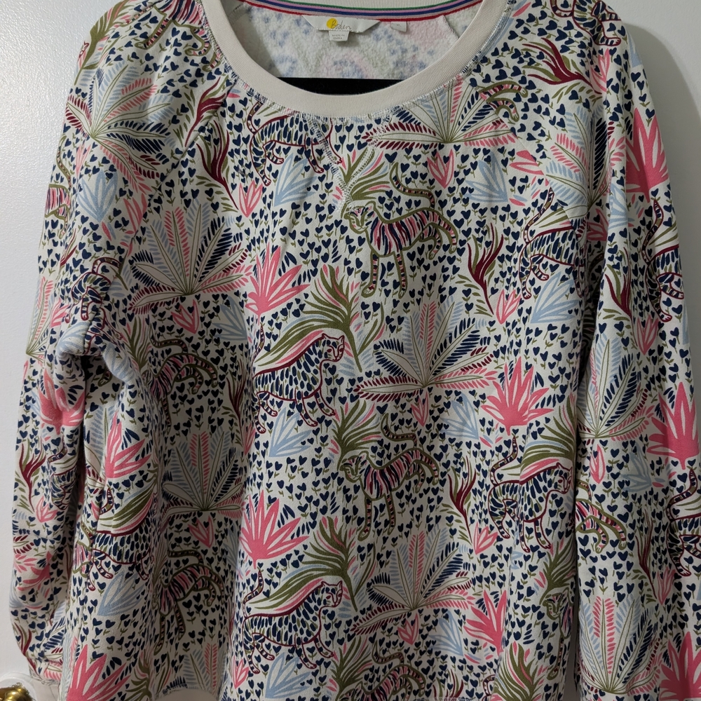 Boden Multicolor Striped Collar Top